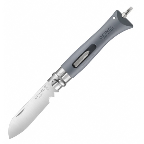 Нож Opinel №09 DIY, нержавеющая сталь, сменные биты, серый, блистер, 002139 фото 2